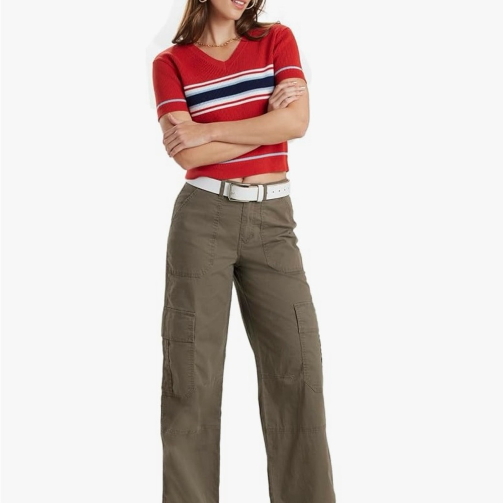 Unionbay Womens Wide Leg Stretch Ripstop Cargo Pant size 0